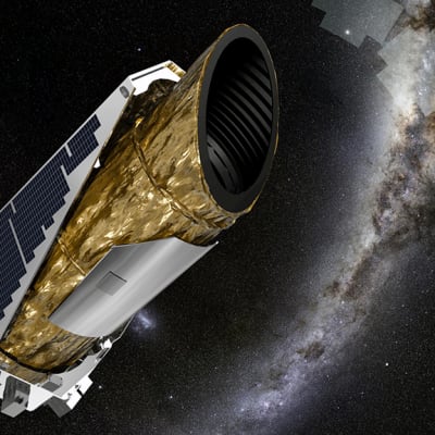 Nasan taiteilijan näkemys Kepler -luotaimesta avaruudessa.