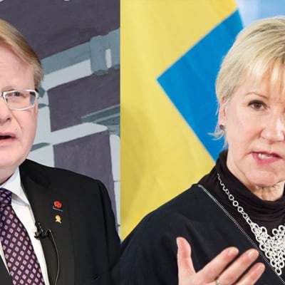 Ruotsin puolustusministeri Peter Hultqvist ja ulkoministeri Margot Wallström