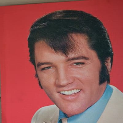 Elvis tallennettuna kankaiselle taululle.