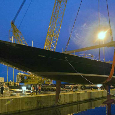 Kuvassa on suurin Baltic Yachtsilta Pietarsaaressa valmistunut purjealus. 