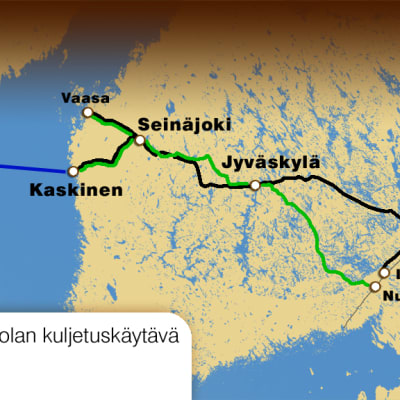 Keskipohjolan kuljetuskäytävä yhdistää Venäjän, Suomen, Ruotsin ja Norjan.