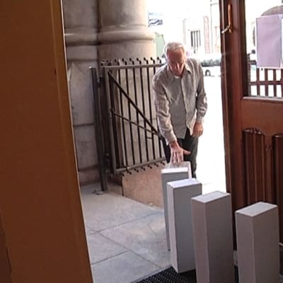 Concrete dominoes for Night of the Arts happening.