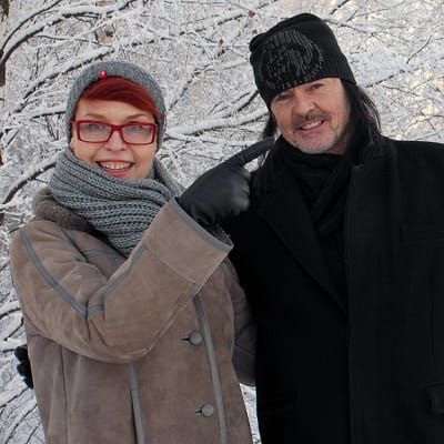 Johanna Försti ja Kari Peitsamo matkalla Pyhä Winter Unplugged -tapahtumaan