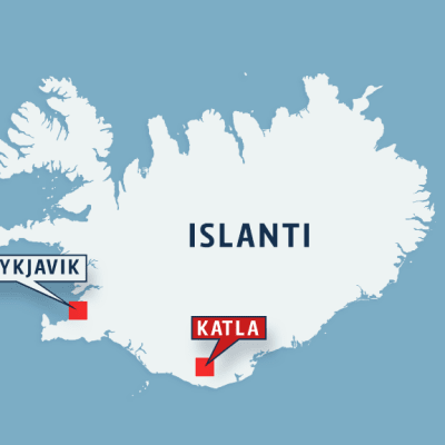 Islannin kartta.