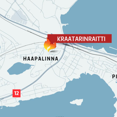 Kartta Kraatarinraitin sijainnista Tampereen Haapalinnassa