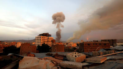 Explosion i Jemens huvudstad Sanaa.