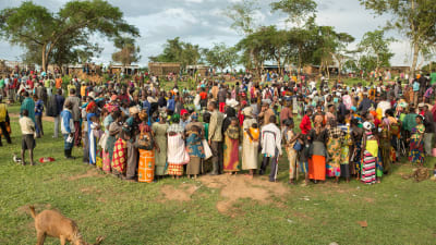I flyktinglägret Rwamwanja, Uganda, bor omkring 6000 personer.