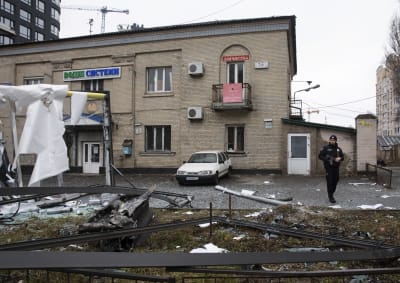 Kiev efter bombning.