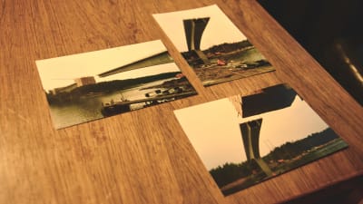Bilder från då bron över Norrströmmen i Nagu byggdes