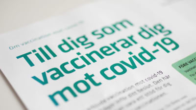 En broschyr för personer som tagit vaccinet mot covid-19 i Sverige
