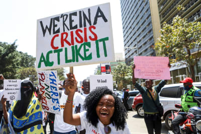 Demonstranter i Nairobi. 