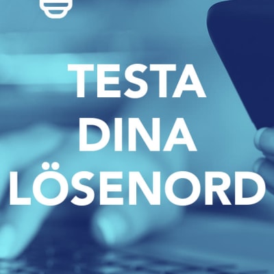 Bild med texten; Testa dina lösenord.