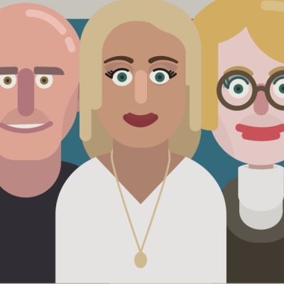 Illustration av personer från olika generationer.