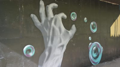 Graffiti på avloppsreningsverket i Kokon i Borgå.
