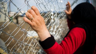 Flyktingläger i Grekland, nära gränsen mot Makedonien den 8 mars 2016.