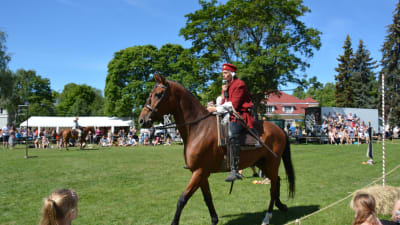 A man riding a horse
