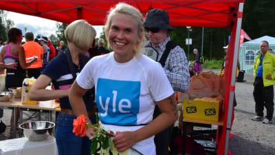 Sandra Sundvik är glad och säger att det skönaste under hela loppet är att vara i mål.