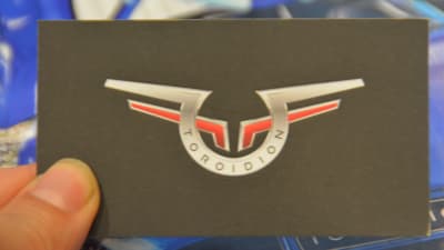 Företaget Toroidions visitkort.
