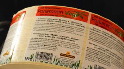 Porlammin vege "ost" etikett