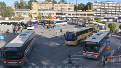 bussar på borgå busstation 05.10.15
