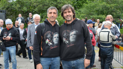 Alessandra Adriansen och Roberto Baccarani från Motoclub Jarno Saarinen.