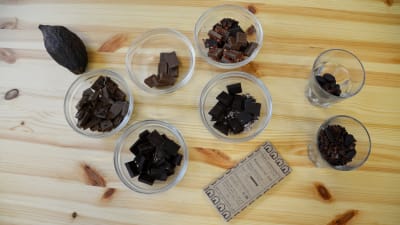 Lilla Chokladfabrikens olika choklader.