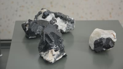Pargasit, ett mineral som hittats i dagbrottet i Pargas.