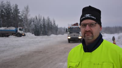 Kim Johan Nuikka på snötippen i Borgå
