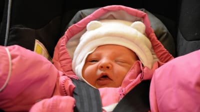 Den sista babyn som föddes på Borgå sjukhus år 2016