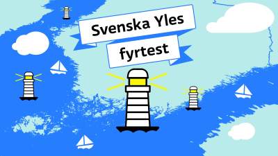  Fyrar ritade i vektorgrafik i Finska viken.