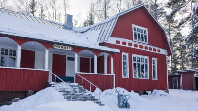 Föreningshuset Solhälla på tullandet i pellinge en dag med mycket snö