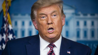 USA:s president Donald Trump håller tal