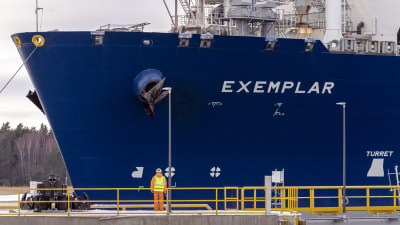 LNG-fartyget Exemplar anlände till Ingå hamn den 28.12.2022.