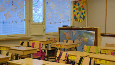 Ett klassrum i Söderkulla skola.
