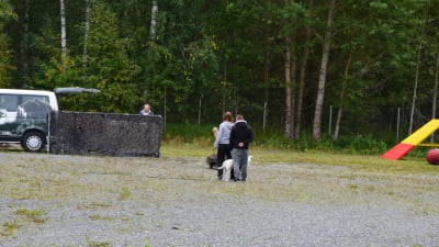 Rädd kamphund på rovdjurstest.