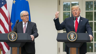 EU-kommissionens ordförande Jean-Claude Juncker och USA:s president Donald Trump.