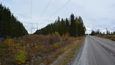 Fingrids linje går rakt igenom det påtänkta vindkraftsområdet i Purmo.