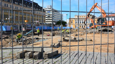 Arkeologiska utgrävningar på Salutorget i Åbo