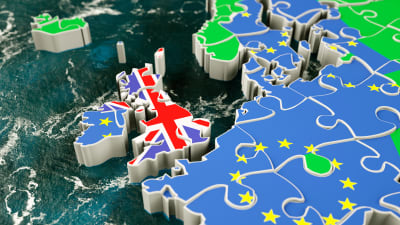 Karta över brexit, EU, Irland och Nordirland