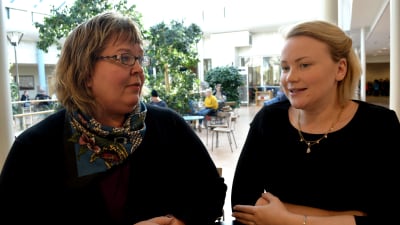 Carina Nordman-Byskata, utbildningspedagog på Optima, och Carola Nordberg, egenföretagare på läroavtal.
