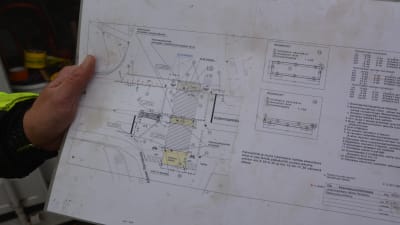 Planeringskarta för gatuarbetena vid Dombron i Åbo.