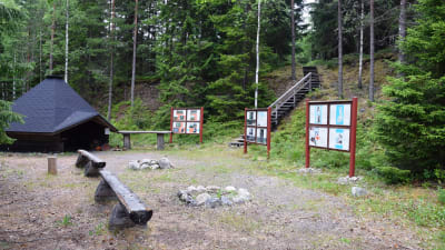 Lägerplats i forskningsskogen i Solböle, Bromarv.