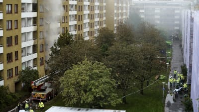 Bränder i ett flervåningshus i Göteborg