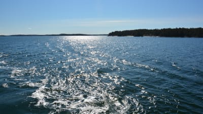 Solen skiner över havet.