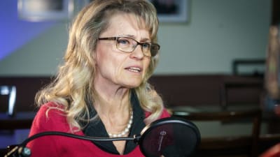 Kristdemokraternas riksdagsledamot Päivi Räsänen i närbild. 