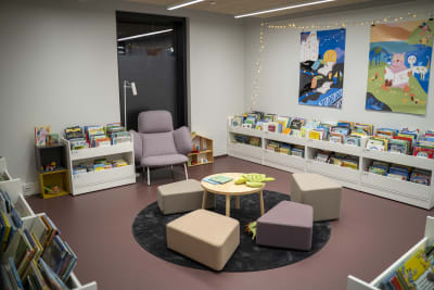 barnavdelningen på biblioteket