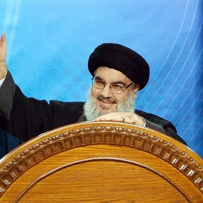 Hizbollahin johtaja Sayyed Hassan Nasrallah kuvattuna heinäkuussa 2014.