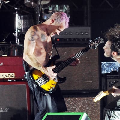 Red Hot Chili Peppersin kitaristi Josh Klinghoffer (oik.) ja basisti Michael Balzary.