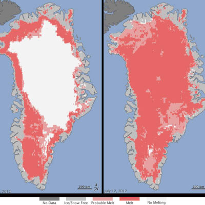 Grönlanti jäätikön sulamiskartta