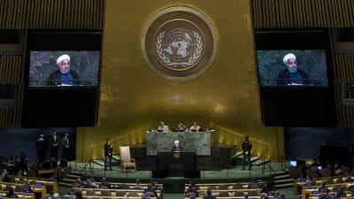 Irans president Hassan Rouhani höll tal på FN:s generalförsamling under onsdagen.
